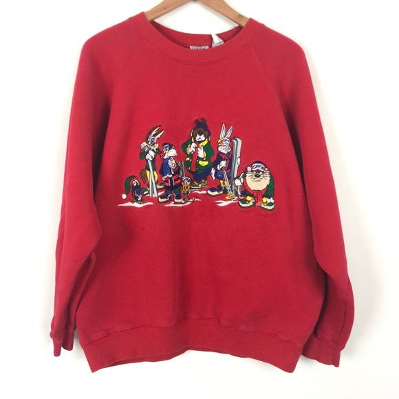 Warner Bros. Sweaters - Vintage Looney Tunes Gang Skitrip Crewneck Sweater